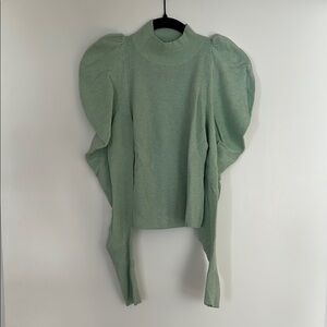 Jonathan Simkhai Green Puff Sleeve Sweater